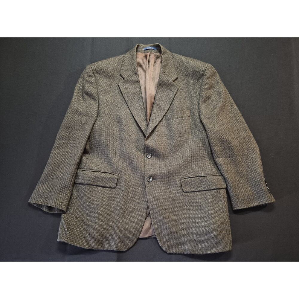 Vintage Mens Lauren Ralph Lauren Virgin Wool/Silk Tweed Houndstooth Blazer 42R
